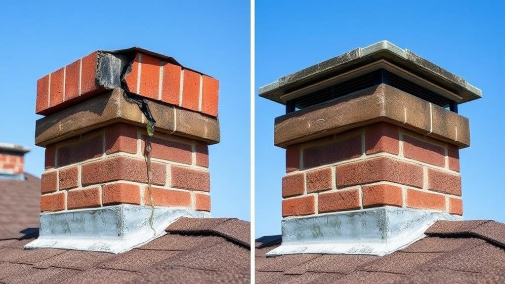 fixing damaged chimney tops